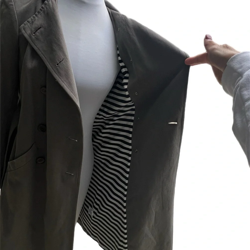 Gryphon New York Grey Hoodie Trench Coat Small Excellent used Condition